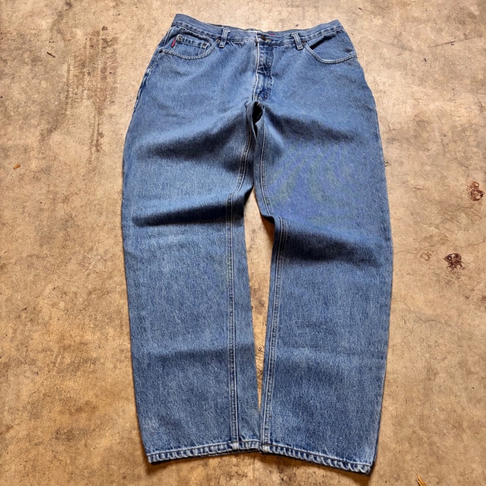 1990s Bugle Boy 750 Jeans Baggy Light Wash Skater Denim 32x31
